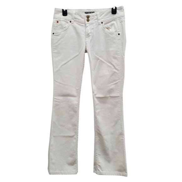 Hudson Jeans Denim - Hudson Women's White Denim Low Rise Flap Pocket Flare Leg Jeans USA Made Size 28